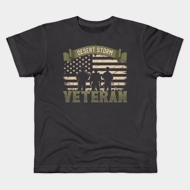 Desert Storm Veteran T-shirt Kids T-Shirt by Kingdom Arts and Designs